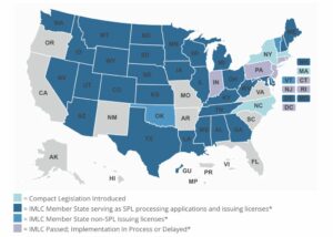 Multistate Licensure Compact Map by States